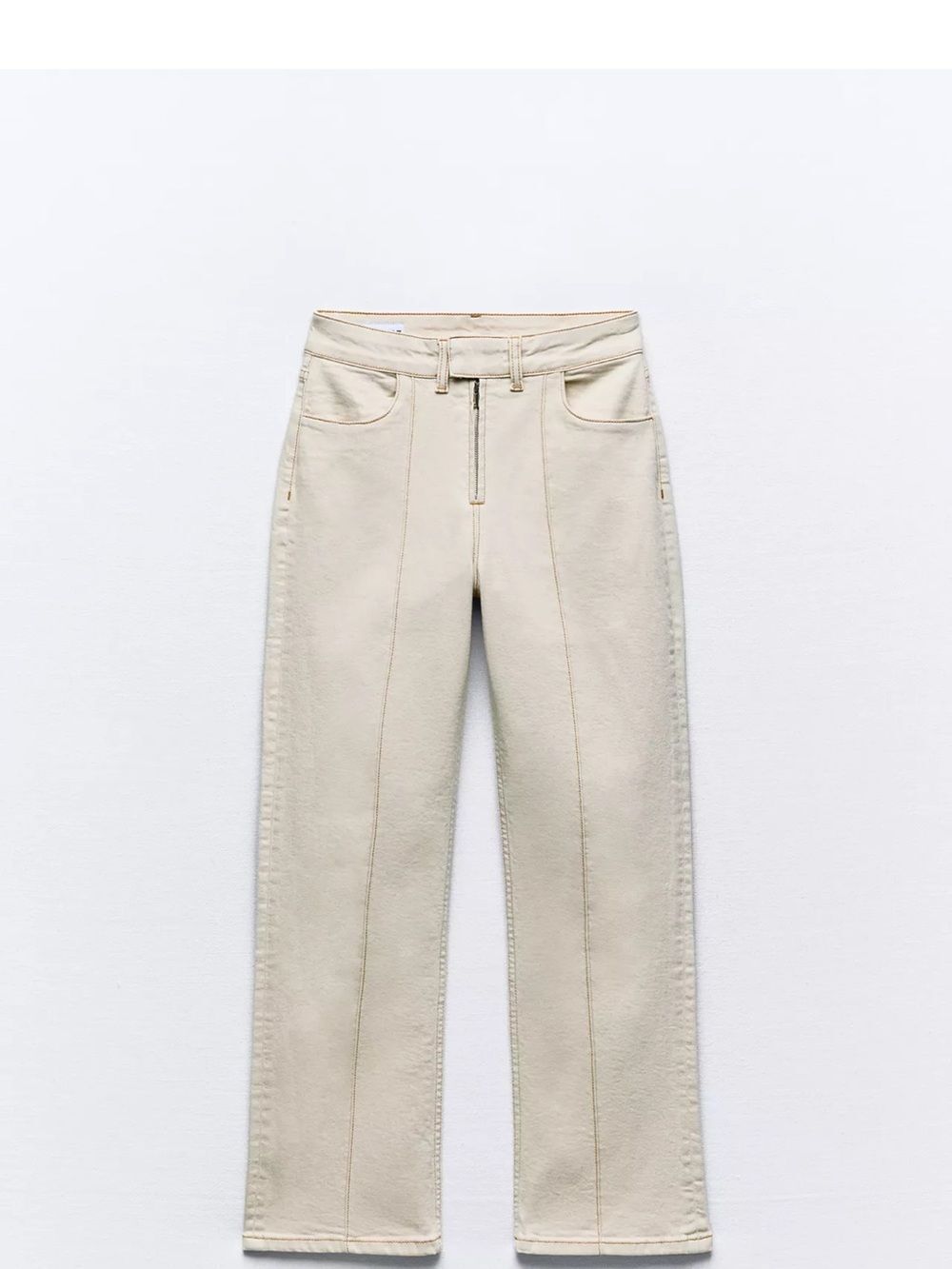 Zara Women’s Straight-Leg Jeans in Cream